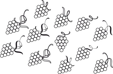 Grape wine brunch decorative element and text breaks and dividers set