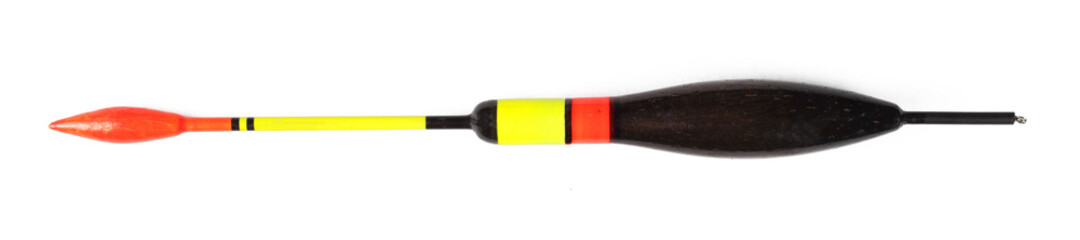 Fishing float for fishing rod, white background, isolate