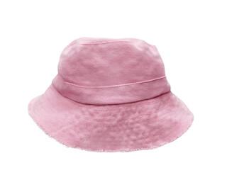 Light pink bucket hat on a white background