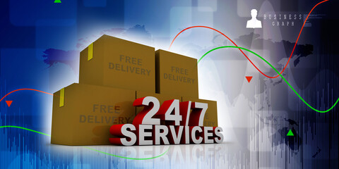 3d rendering 24x7 parcel service