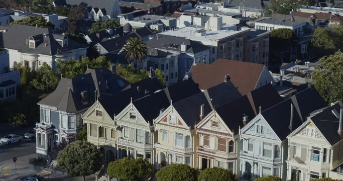 The Painted Ladies and San Francisco Skyline
