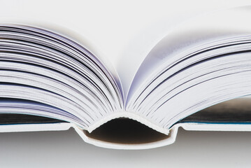 Macro view of hardcover open book
