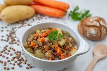 A bowl of lentil soup a delicious and common dish