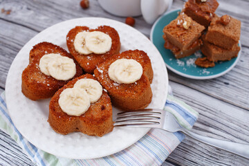 Brownie stack, closeup chocolate