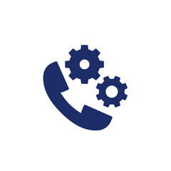 call settings icon with gears
