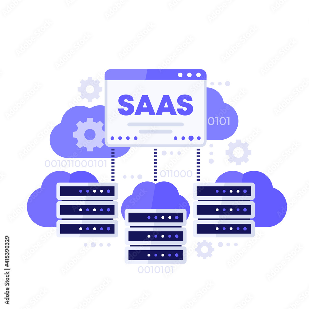 Canvas Prints SAAS, hosting and cloud solutions vector illustration