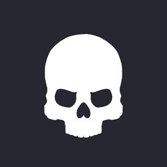 skull on dark, hand drawn vector illustration