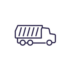 tipper or dumper truck line icon