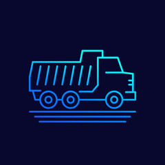 tipper truck line vector icon