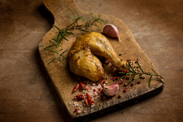 chicken legs with spice pepper salt and rosemary