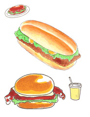 ホットドック、バーガー