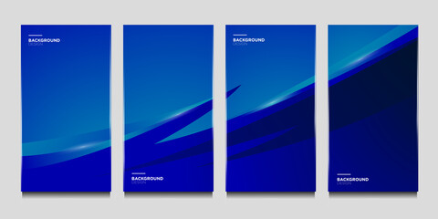 Vector abstract geometric and curve minimalist gradient in blue and white color for social media banner background template