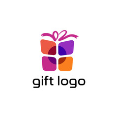 Gift Shop Logo Design Concept Vector, Template, Colorful, Emblem, Design Concept. vector logo box with gifts