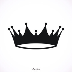 Crown icon. Single high quality outline symbol for web design or mobile app. Black outline pictogram on white background