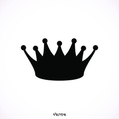 Crown icon. Single high quality outline symbol for web design or mobile app. Black outline pictogram on white background