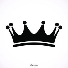 Crown icon. Single high quality outline symbol for web design or mobile app. Black outline pictogram on white background