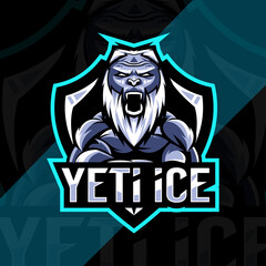 Yeti ice mascot logo esport design