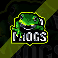 Frog mascot logo esport template © Immidesign