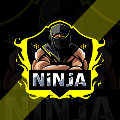 Naklejka na ściany i meble Ninja mascot logo esport design