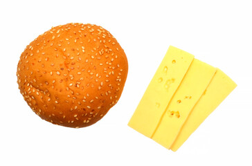 wheat white bread bun with cheese