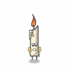 angry candle character design vector template illustration