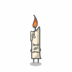 angry cute candle character design vector template illustration