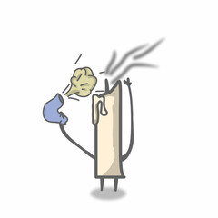 cute candle character design vector template illustration