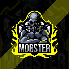 Mobster mascot logo esport template design