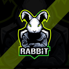 Rabbit mascot logo esport design © Immidesign