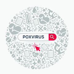 (Poxvirus) disease written in search bar, Vector illustration
