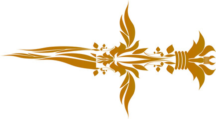 カリグラフィーで描くナイフの装飾素材