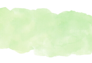Abstract bright green watercolor painting with stains