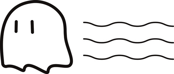 とても可愛いおばけのベクターイラスト