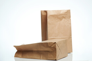 Two brown paper bag for packing