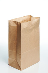 Tall brown open paper bag