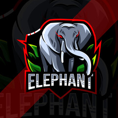Elephant mascot logo esport design