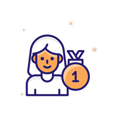 Employee Award vector outline icon style illustration. EPS 10 file