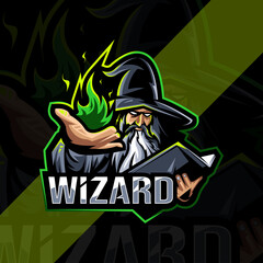 Wizard mascot logo esport design