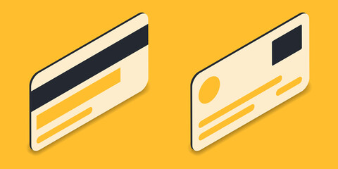 Abstract credit card. Vector illustration in modern isometric style. 3d card icons.