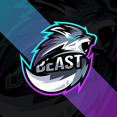 Beast mascot logo esport template design