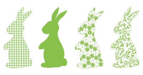 Fototapeta premium Easter bunny silhouette vector illustration