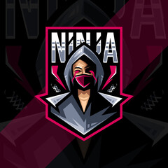 Ninja mascot logo esport design
