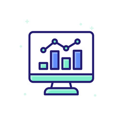 Analysis vector outline icon style illustration. EPS 10 file