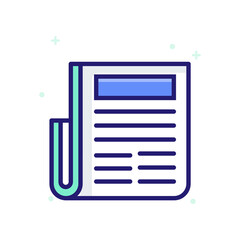 Business News vector outline icon style illustration. EPS 10 file