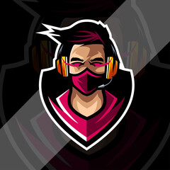 Gamers mascot logo esport template design © Immidesign