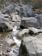 the stream of the Vernal Falls in the Yosemite National Park in California in the month of November, USA