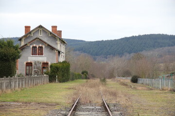 Fototapeta na wymiar Dead end railroad track. The journey stops here. 