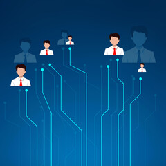 2d illustration Business Network concept
