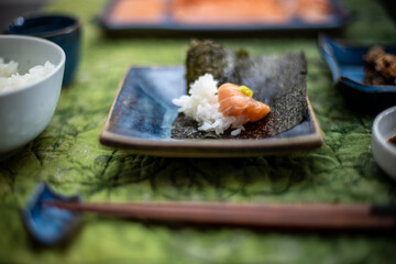 Fototapeta na wymiar Japanese meal over the table