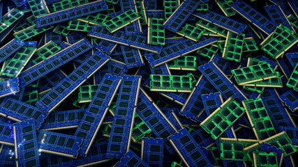 Fototapeta premium 3d Rendered Illustration of Computer Rams. High quality photo
